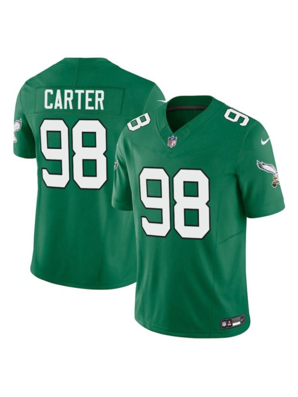 Adult Mens Jalen Carter Kelly Green Vapor Stitched Jersey